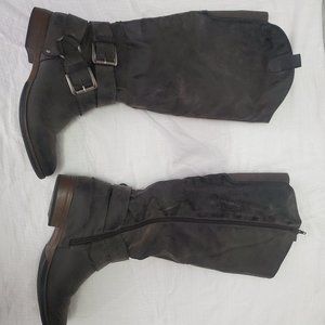 Gray Crown Vintage Wide Calf Boots - Size 9